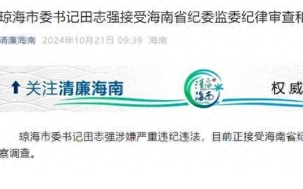 海南瓊海市委書記田志強被帶走，背后的故事與深層啟示